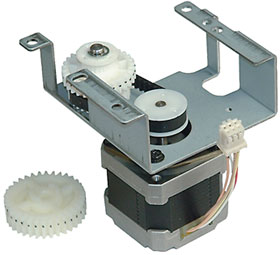 6V, .76A, 1.8 Deg. NEMA 17 Step Motor with Belt & Gears